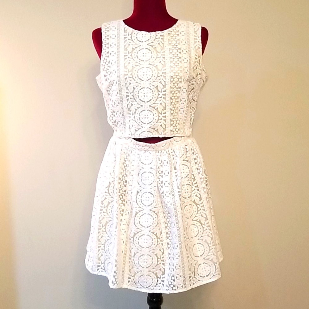 Esley Organza Lace Overlay Dress